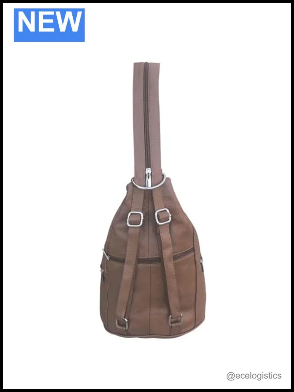 Genuine Leather Backpack Purse Sling Organizer with Adjustable Strap